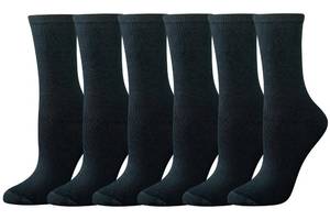 lot 1913 image: Amazon Essentials Womens Cotton Crew Socks, 6 Pairs, Black, 6-9