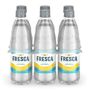 lot 1918 image: Fresca Grapefruit Citrus Sparkling Soda Water Bottles  16.9 fl oz  6 Pack