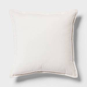 lot 1941 image: Velvet Reverse Oblong Dec Pillow Ivory - Threshold Indoor Cotton Fabric, Polyester Fill, Sewn Seam Closure