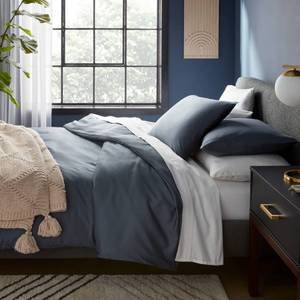 lot 1943 image: FullQueen TENCEL Duvet Cover and Sham Set Slate Blue - Threshold Cooling Lyocell, Satin Weave, OEKO-TEX Certified