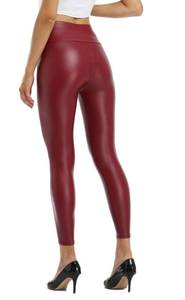 lot 1959 image: Kotii Womens Soft Fleece Lined Faux Leather Leggings Butt Lifting Pants PU High Waisted Pleather Pants Large - Retail $30