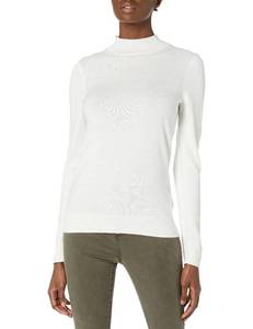 lot 1974 image: Amazon Essentials Womens Lightweight Mockneck Sweater, Ivory, Large - Retail $21