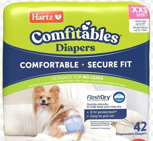 lot 1983 image: Hartz Comfitables Dog Diapers XXS Size 42 Count