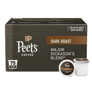 lot 1987 image: Peet s Coffee Major Dickason s Blend Premium Dark Roast Single Serve Coffee Pods  75 Count
