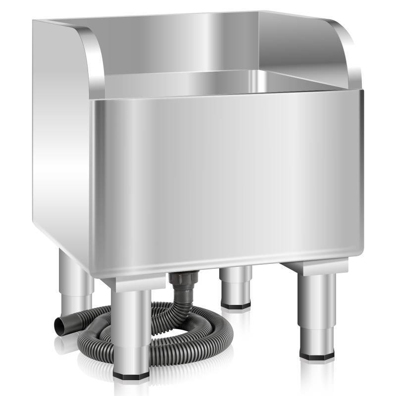 lot 1298 image: Commercial Floor Mop Sink Stainless Steel Mop Service Basin Floor Mount Mop Sink, Vertical industrial Sinks for balconies laundry rooms industries Restaurants (17.7x16.1x21.6xinch) - Retail $150
