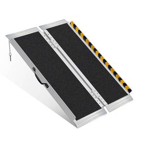 Rocspire 4FT Portable Wheelchair Ramp 800lb Capacity, Folding Non-Slip Aluminum Handicap Ramp, Ramps for Wheelchairs for Home, Doorways, Stairs, Thresholds, Car Curbs, Scooters &amp; Carts - Retail: $126