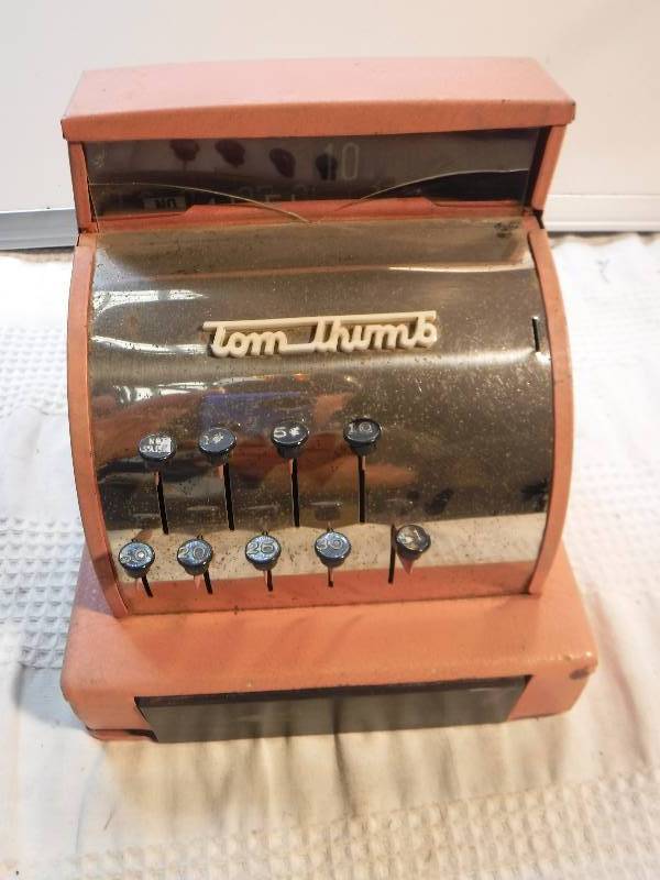 lot 1050 image: vintage metal toy cash register