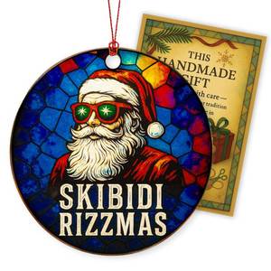 Funny Christmas Ornaments - Skibidi Ornament - Funny Gag Gifts for Adults - Christmas Ornament 2025 - Suncatcher Effect Stained Glass Window Hanging - car Hanging Accessories&nbsp;&nbsp;