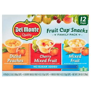 lot 2501 image: Del Monte Fruit Cup Family Pack - 12ct