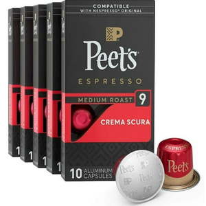 lot 2513 image: Peet s Coffee Espresso Capsules Crema Scura  Intensity 9  50 Count Single Cup Coffee Pods Compatible with Nespresso Original Brewers SELL BY 10272025