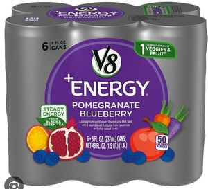 lot 2527 image: V8 Energy Drink - Pomegranate Blueberry 6-Pack