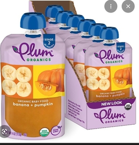 lot 2557 image: Plum Organics Stage 2 Baby Food Banana Pumpkin 6 pk