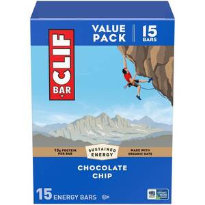 lot 2565 image: CLIF Bar Chocolate Chip Granola Plant-Based Soy Protein Bar Made with Organic Oats - 10g Protein - 36oz15ct