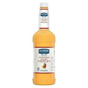 lot 2627 image: Hellmann s Classics Thousand Island Salad Dressing Salad Bar Bottles Gluten Free  No Artificial Flavors  added MSG or High Fructose Corn Syrup  Colors from Natural Sources  32 oz