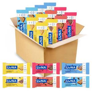 lot 2636 image: LUNA Bar - Variety Pack - 6 Flavors - Gluten Free Snack Bars - Non-GMO - Protein Bars - Made with Organic Oats (12 Pack)