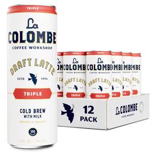 lot 2679 image: La Colombe Coffee, Triple Draft Latte, 11 fl oz Cans (Pack of 12), Coffeehouse Quality Cold Brew, Specialty Grade Coffee Beans, Ready-to-Drink On-the-Go