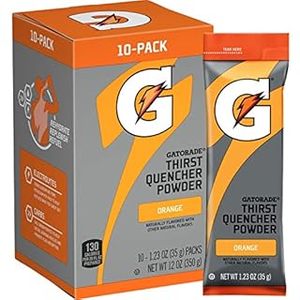 lot 2689 image: Gatorade Thirst Quencher Powder Orange Naturally Flavored 12 Oz 10 Pack