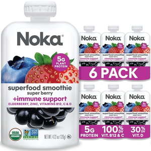 lot 2703 image: Noka Superfood Immune Smoothie  Berry  6 Pack  4.22oz