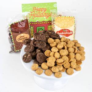 lot 2707 image: Christmas Cookie House Gift Box with 2 Cookie Flavors Inside by Send A Cake Hot Chocolate &amp Snickerdoodle Sugar Cookies&nbsp
