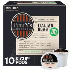 lot 2714 image: Tullys Italian Roast Coffee K-Cups 10 Count