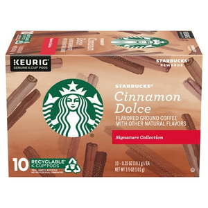 lot 2747 image: Starbucks Cinnamon Dolce Flavored Blonde Roast Single Cup Coffee for Keurig Brewers  Box of 10 K-Cup Pods