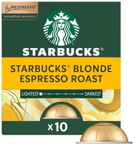lot 2791 image: Starbucks Blonde Espresso Roast Nespresso Vertuo Pods 10 Count