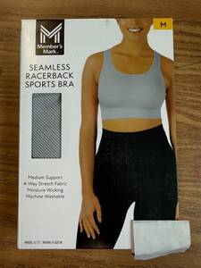 lot 843 image: MEMBERS MARK SEAMLESS RACERBACK SPORTS BRA Size M