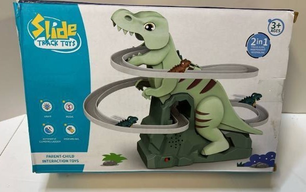 lot 168190 image: Dinosaur Track Slide Toy with Lights and Music - Retail $25
