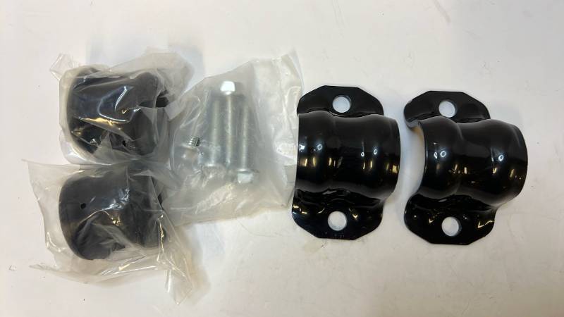 lot 168295 image: Black Sway Bar Mounting Brackets and Bushings Set - Retail $25