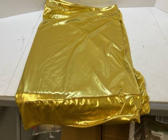 lot 168316 image: Gold Metallic Stretch Fabric Curtains  - Retail $30