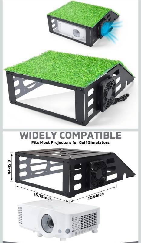 lot 169514 image: Universal Golf Simulator Projector Mount with Turf - Retail $70