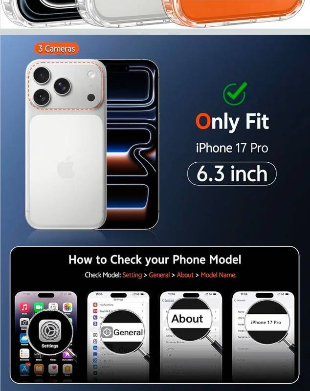 lot 169516 image: iPhone 17 Pro Clear Magnetic Case - Retail $19