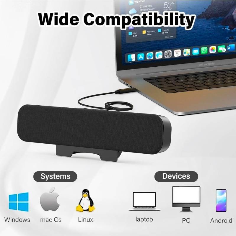 lot 169644 image: EL-024 USB Computer Soundbar Speaker - Retail $15