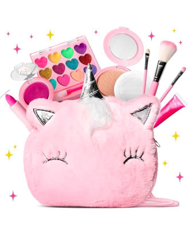 lot 169656 image: Unicorn Themed Kids Makeup Kit with Plush Case - Retail $15