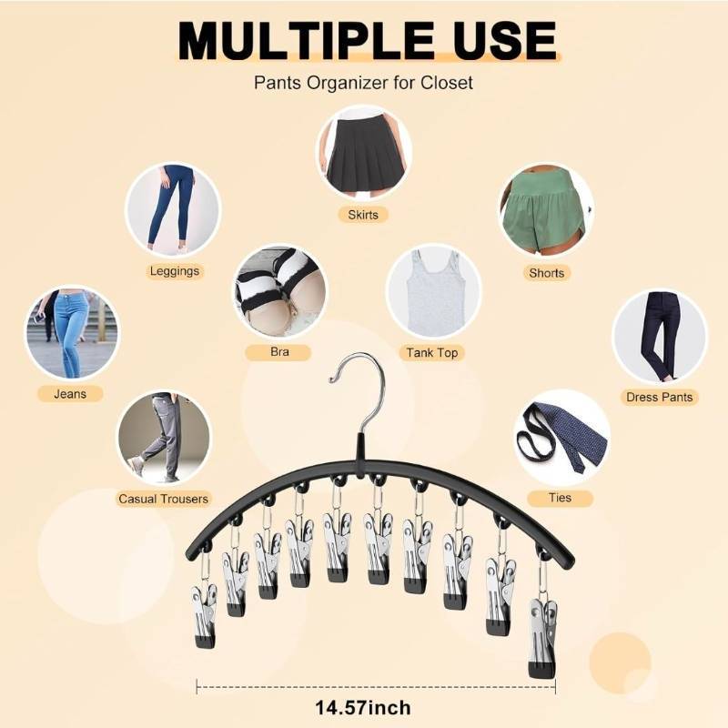 lot 169672 image: Multi-Purpose Pants Organizing Hanger 3pk - Retail $15