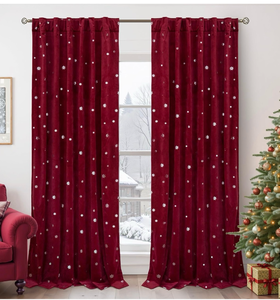 lot 68420 image: Christmas Velvet Curtains  - Retail $40