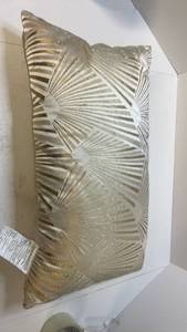 lot 68452 image: Art Deco Style Geometric Metallic Throw Pillow - Retail $45