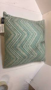 lot 68455 image: Teal Geometric Pattern Decorative Throw Pillow - Retail $25