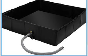 lot 68459 image: Portable Water Containment Mat with Drain Hose 31.5 x 31.5 x 5 - Retail $89