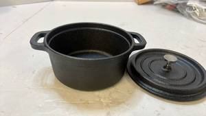 lot 68512 image: Cast Iron Mini Dutch Oven with Lid - Retail $15