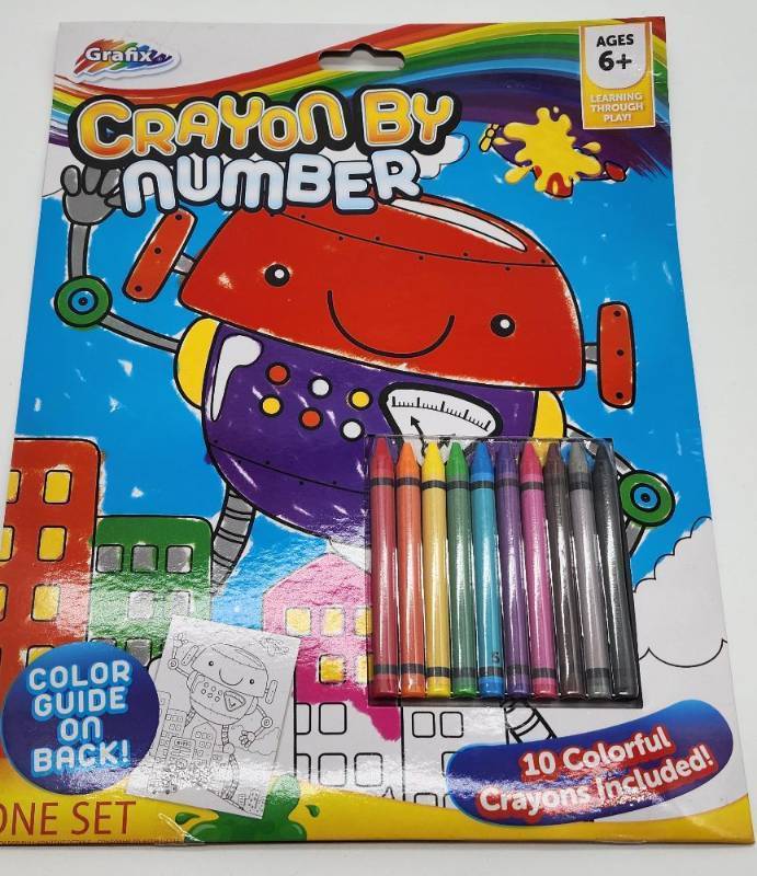 lot 67892 image: Grafix Crayon By Number Art Set - Retail $8