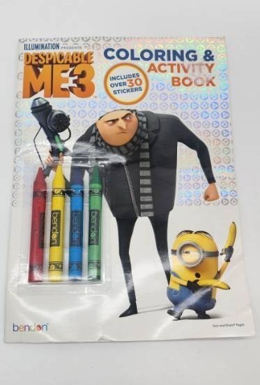 lot 67964 image: Despicable Me 3 Coloring &amp Activity Book with Stickers - Retail $3