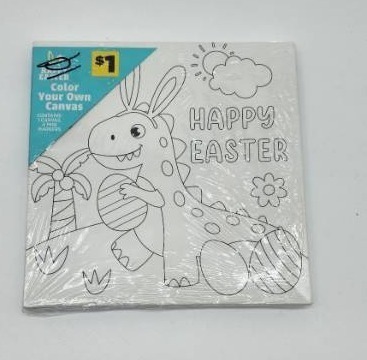 lot 67971 image: Easter Bunny Color Your Own Canvas Kit - Retail $1