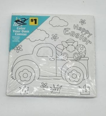 lot 67972 image: Easter Color Your Own Canvas Art Kit - Retail $1