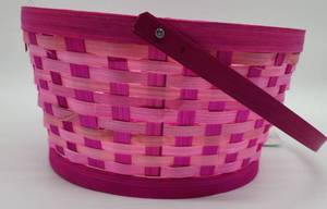 lot 69151 image: Pink Woven Easter Basket with Handle - Retail $12