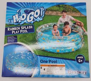 lot 69182 image: H2O GO Rainbow Inflatable swimming Play Pool by Bestway - Retail $25