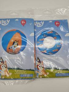 Bluey Inflatable Beach Ball and Swimming Tube Set - Retail: $15