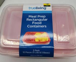 lot 69220 image: Trueliving Meal Prep Containers 5-Pack - Retail $8