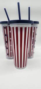 lot 69224 image: American Flag Pattern Tumbler 3 Cup Set (aread Description) - Retail $12