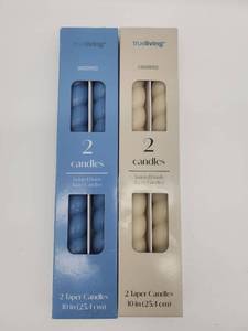 lot 69233 image: Trueliving Unscented Twisted Taper Candles Set - Retail $8